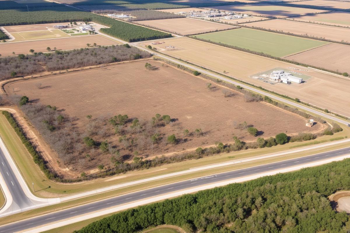 Aerial view of Blanton Road · Mixed-Use Development Site