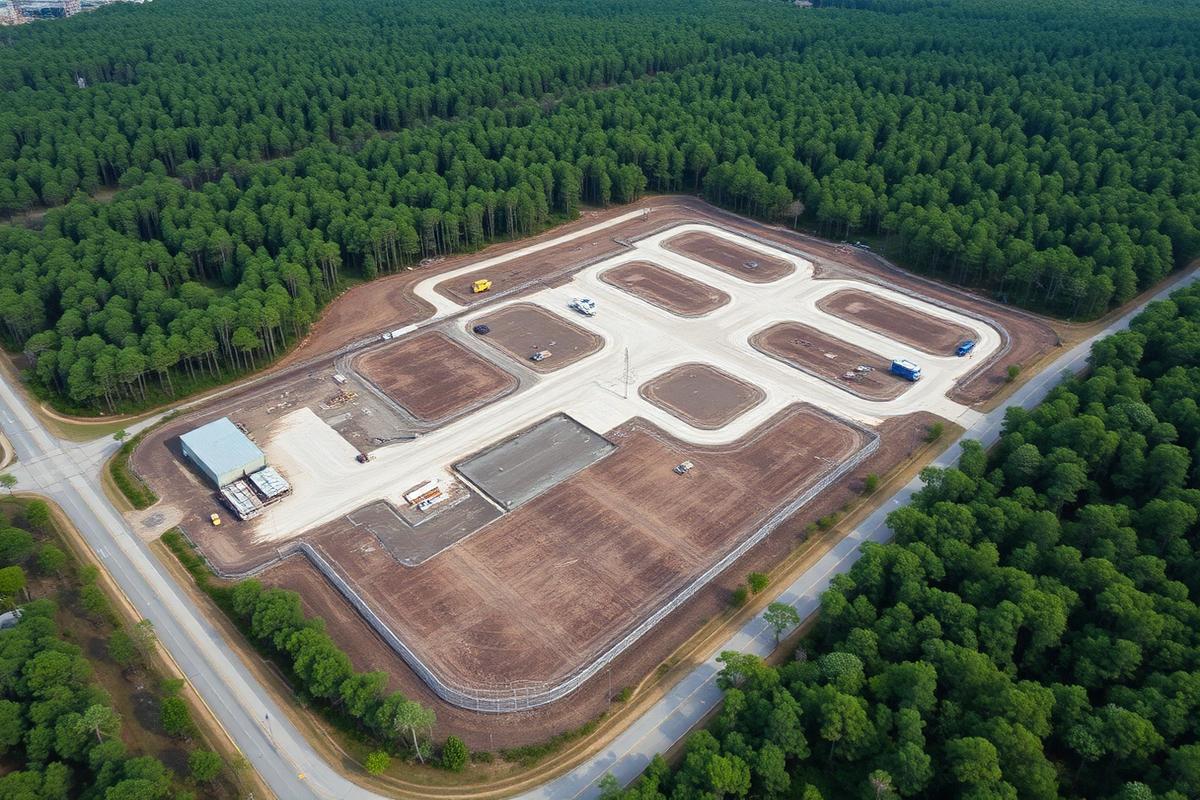 Aerial view of Blanton Road · Industrial Land